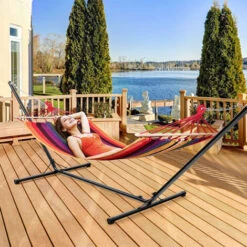 Soporte De Metal Para Hamaca De Jardín 325x100x105cm Marco De Hamaca (sin Lona)