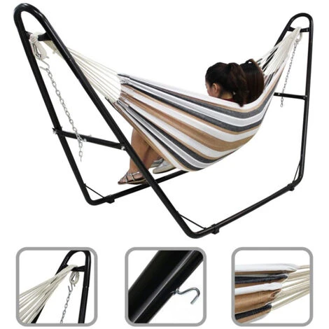 Soporte De Metal Para Hamaca De Jardín 280X95X115cm Marco De Hamaca (sin Lona) 3 Soporte De Metal Para Hamaca De Jardín 280X95X115cm Marco De Hamaca (sin Lona) - Imagen 3