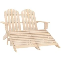 Otomana Adirondack De Jardín 2 Plazas Madera De Abeto VidaXL