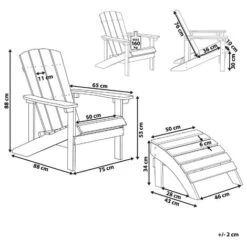 Silla De Jardín Roja De Madera Sintética Con Reposapiés Resistente A La Intemperie Estilo Moderno Adirondack -Elrincon del Jardin Tienda 45692476 3 1