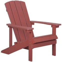 Silla De Jardín Roja De Madera Sintética Con Reposapiés Resistente A La Intemperie Estilo Moderno Adirondack -Elrincon del Jardin Tienda 45692476 4 1