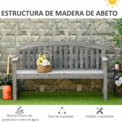 OUTSUNNY Banco De Jardín De 2 Plazas Banco Listones De Madera Con Respaldo Y Reposabrazos Para Terraza Balcón Patio Exterior Carga 320 Kg 140x50x85 Cm 9 OUTSUNNY Banco De Jardín De 2 Plazas Banco Listones De Madera Con Respaldo Y Reposabrazos Para Terraza Balcón Patio Exterior Carga 320 Kg 140x50x85 Cm -Elrincon del Jardin Tienda 51243113 5