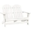 Otomana Adirondack De Jardín 2 Plazas Madera De Abeto Blanco