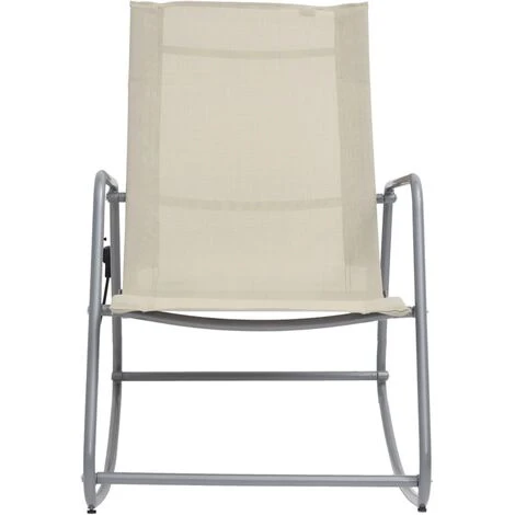 Balancín Mecedora De Jardín Textilene Crema 95x54x85 Cm 2 Balancín Mecedora De Jardín Textilene Crema 95x54x85 Cm - Imagen 2