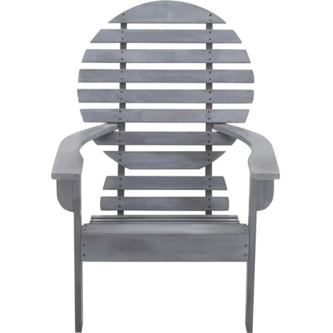 Hommoo Silla Adirondack De Madera Maciza De Acacia Gris 2 Hommoo Silla Adirondack De Madera Maciza De Acacia Gris - Imagen 2