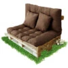 Cojines Sofá Palets - Juego De 4 Piezas Para El Sofá Interior/exterior - Asiento 120 X 80 X 10 Cm + Respaldo + 2 Cojines Cuadrados - Cojín De Confort Para El Sofá Palette Europe (marrón)