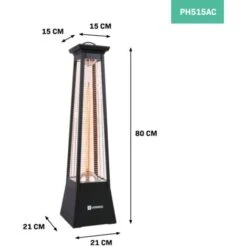 VONROC Calefactor Alicudi 1500W - Calefacción 360 Grados - Elemento De Carbono - Modelo Compacto