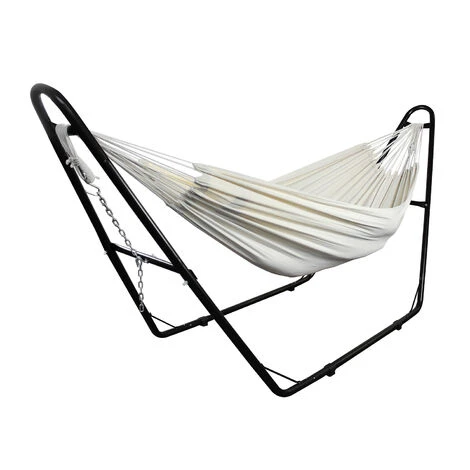 Cama Colgante, Hamaca, Beige, Con Soporte Tipo-H, Brasileño, Algodón, Capacidad: Para 2 Personas, Alto: Ajustable 1 Cama Colgante, Hamaca, Beige, Con Soporte Tipo-H, Brasileño, Algodón, Capacidad: Para 2 Personas, Alto: Ajustable