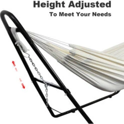 Cama Colgante, Hamaca, Beige, Con Soporte Tipo-H, Brasileño, Algodón, Capacidad: Para 2 Personas, Alto: Ajustable 7 Cama Colgante, Hamaca, Beige, Con Soporte Tipo-H, Brasileño, Algodón, Capacidad: Para 2 Personas, Alto: Ajustable -Elrincon del Jardin Tienda 54716415 3