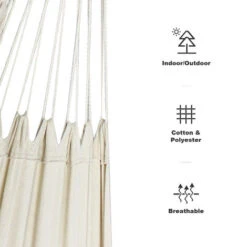 Cama Colgante, Hamaca, Beige, Con Soporte Tipo-H, Brasileño, Algodón, Capacidad: Para 2 Personas, Alto: Ajustable 8 Cama Colgante, Hamaca, Beige, Con Soporte Tipo-H, Brasileño, Algodón, Capacidad: Para 2 Personas, Alto: Ajustable -Elrincon del Jardin Tienda 54716415 4