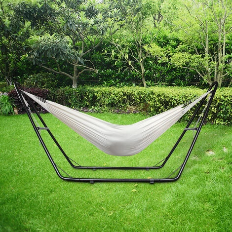 Cama Colgante, Hamaca, Beige, Con Soporte Tipo-H, Brasileño, Algodón, Capacidad: Para 2 Personas, Alto: Ajustable 5 Cama Colgante, Hamaca, Beige, Con Soporte Tipo-H, Brasileño, Algodón, Capacidad: Para 2 Personas, Alto: Ajustable - Imagen 5