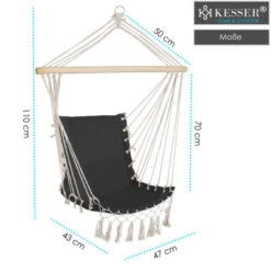 KESSER® Silla Colgante Con Acolchado 150 kg, Asiento Colgante Acolchado, Silla Colgante Tejida Transpirable, Columpio De Interior. Anthrazit (de) 9 KESSER® Silla Colgante Con Acolchado 150 kg, Asiento Colgante Acolchado, Silla Colgante Tejida Transpirable, Columpio De Interior. Anthrazit (de) -Elrincon del Jardin Tienda 54969294 5