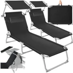 Elrincon del Jardin Tienda 22 2 Tumbonas Chloe - Tumbona De Jardín Plegable, Mueble Para Patio Con Respaldo Ajustable, Asiento De Terraza Impermeable