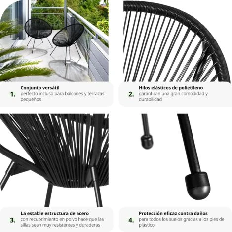 Conjunto De 2 Sillas Retro Santana Estilo Acapulco - Sillas Tipo Acapulco, Sillas De Hilos Elásticos Estilo Retro Ligeras, Asiento Cómodo Estable De Acero 5 Conjunto De 2 Sillas Retro Santana Estilo Acapulco - Sillas Tipo Acapulco, Sillas De Hilos Elásticos Estilo Retro Ligeras, Asiento Cómodo Estable De Acero - Imagen 5