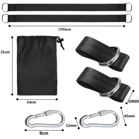 Triomphe Correas Para Hamacas Correas Colgantes Para Columpio, 150 Cm Correas Para Hamacas Para Exteriores Con Mosquetones De Seguridad Para Columpio De árbol Y Hamacas Máx. 2 Triomphe Correas Para Hamacas Correas Colgantes Para Columpio, 150 Cm Correas Para Hamacas Para Exteriores Con Mosquetones De Seguridad Para Columpio De árbol Y Hamacas Máx. - Imagen 2
