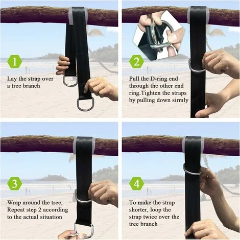 Triomphe Correas Para Hamacas Correas Colgantes Para Columpio, 150 Cm Correas Para Hamacas Para Exteriores Con Mosquetones De Seguridad Para Columpio De árbol Y Hamacas Máx. 3 Triomphe Correas Para Hamacas Correas Colgantes Para Columpio, 150 Cm Correas Para Hamacas Para Exteriores Con Mosquetones De Seguridad Para Columpio De árbol Y Hamacas Máx. - Imagen 3