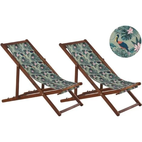 Conjunto De 2 Tumbonas De Jardín De Tela Madera De Acacia Oscura Patrón De Pelícano Reclinable Plegable Anzio 1 Conjunto De 2 Tumbonas De Jardín De Tela Madera De Acacia Oscura Patrón De Pelícano Reclinable Plegable Anzio
