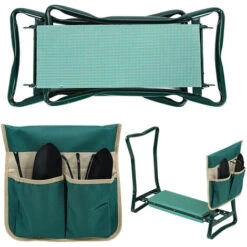 Hengda 2 En 1 Kniebank Con Cojín De Rodilla Suave, Taburete De Jardín Plegable Con 1 Bolsas De Herramientas Grandes, Banco De Jardín Hecho De Acero, Hasta 150 Kg