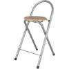Taburete Plegable De Cocina Silla Plegable De Plata Y Madera 37x45x80 Cm