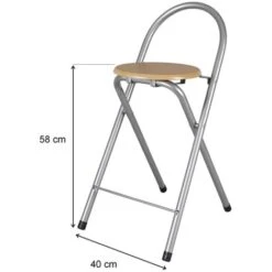 Taburete Plegable De Cocina Silla Plegable De Plata Y Madera 37x45x80 Cm 7 Taburete Plegable De Cocina Silla Plegable De Plata Y Madera 37x45x80 Cm -Elrincon del Jardin Tienda 58739705 3