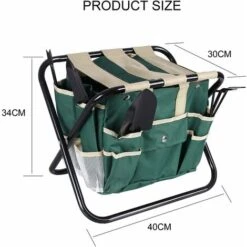 Taburete De Jardinería Multifuncional Asiento De Jardinería Plegable Con Bolsa De Herramientas Banco Jardín Para Pesca Picnic Viajes -Elrincon del Jardin Tienda 59622709 4