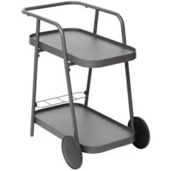 Elrincon del Jardin Tienda 48 Carrito Para Bebidas 2 Niveles Easiness Antracita - 2 Ruedas - Hespéride