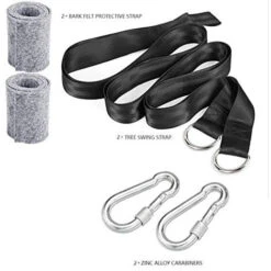 Accesorio De Columpio, Accesorio De Hamaca Adecuado Para árboles De 2 X 150 Cm Con 2 Mosquetones Resistentes Y Anillos En D, Con Bolsa De Almacenamiento, Cojín Protector De árboles. -Elrincon del Jardin Tienda 61078071 4