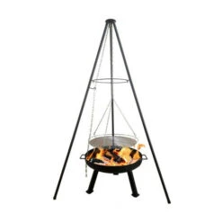 BRASERO EXTERIOR CON TRÍPODE ELVADOR Y GRILL