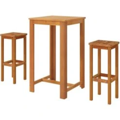 Juego Muebles De Bar De Jardín 3 Pzas Madera De Acacia Maciza VidaXL