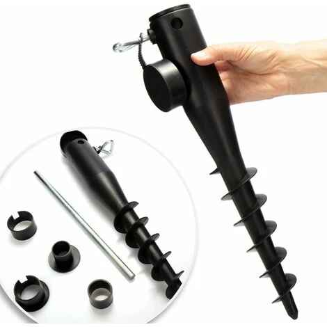 Soporte De Plástico Para Sombrilla - Manga De Tierra - Base Para Sombrillas - Punta De Tierra - 25-45 Mm (Negro) 4 Soporte De Plástico Para Sombrilla - Manga De Tierra - Base Para Sombrillas - Punta De Tierra - 25-45 Mm (Negro) - Imagen 4