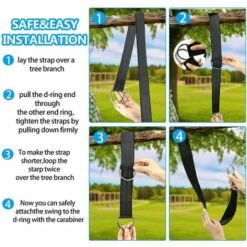 GDRHVFD Correa Para Hamaca Juego De Columpios De Suspensión 150 Para Trabajo Pesado De 1 Pieza Con Anillo En D Carga Máxima 1000 Kg Ideal Para Hamacas, Columpios Para Niños Adultos -Elrincon del Jardin Tienda 69358419 4