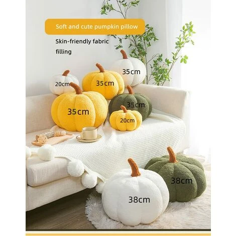Cojín De Felpa De Calabaza, Cojín De Calabaza De Felpa Esponjosa Ultra Suave De 20 Cm, Cojín De Otoño De Halloween, Cojín De Calabaza De Decoración De Sofá (blanco) 3 Cojín De Felpa De Calabaza, Cojín De Calabaza De Felpa Esponjosa Ultra Suave De 20 Cm, Cojín De Otoño De Halloween, Cojín De Calabaza De Decoración De Sofá (blanco) - Imagen 3