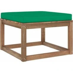 Reposapiés De Jardín Con Cojín Verde