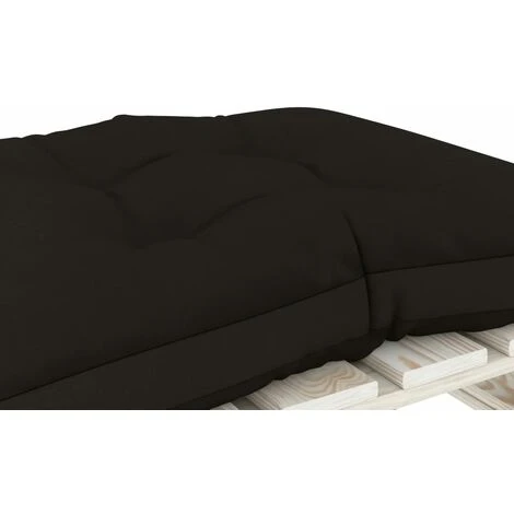 Otomana De Palés Para Jardín Madera Con Cojín Negro 4 Otomana De Palés Para Jardín Madera Con Cojín Negro - Imagen 4