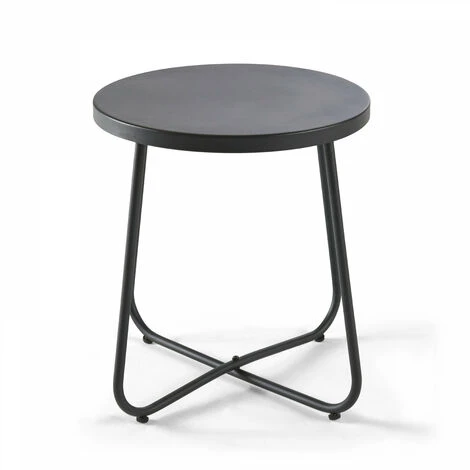 Mesa Auxiliar De Jardín Redonda Ø43 X 50 Cm Negra Lagoon 2 Mesa Auxiliar De Jardín Redonda Ø43 X 50 Cm Negra Lagoon - Imagen 2