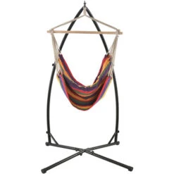 [casa.pro]® Hamaca XXL Con Soporte (100 X 100 Cm) (de Colores) Silla Colgante Sillón Colgante -Elrincon del Jardin Tienda 7450428 3