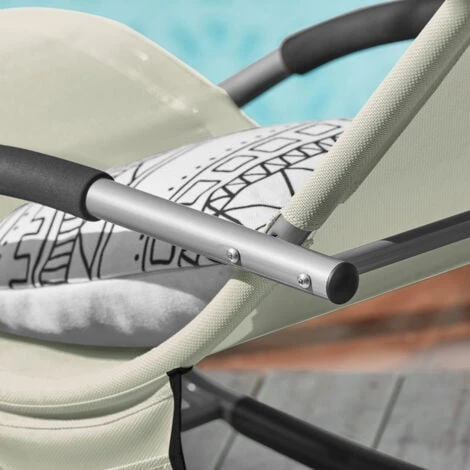 Set De 2 Mecedoras,Jardín Mecedora Con Reposapiés, Hamaca De Jardín, Tumbona Ergonómica, Beige, OGS28-MIx2 SoBuy ES 5 Set De 2 Mecedoras,Jardín Mecedora Con Reposapiés, Hamaca De Jardín, Tumbona Ergonómica, Beige, OGS28-MIx2 SoBuy ES - Imagen 5