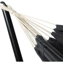 Hamaca Con Soporte Metálico Y Lona Gris Antracita 6 Hamaca Con Soporte Metálico Y Lona Gris Antracita -Elrincon del Jardin Tienda 81208441 3