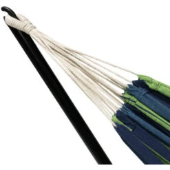 Hamaca Con Soporte Metálico Y Tela A Rayas Azules Y Verdes 6 Hamaca Con Soporte Metálico Y Tela A Rayas Azules Y Verdes -Elrincon del Jardin Tienda 81208467 3