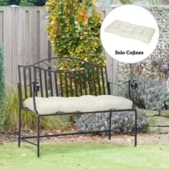 Outsunny Cojín Para Banco De 2 Plazas 110x48x8 Cm Cojín Rectangular Para Interiores Y Exteriores Lavable Con 8 Puntadas Y Asiento Cómodo Para Sillas -Elrincon del Jardin Tienda 82895231 3