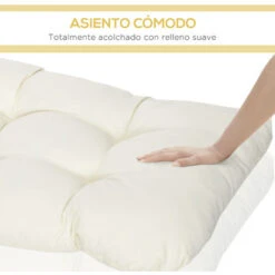 Outsunny Cojín Para Banco De 2 Plazas 110x48x8 Cm Cojín Rectangular Para Interiores Y Exteriores Lavable Con 8 Puntadas Y Asiento Cómodo Para Sillas -Elrincon del Jardin Tienda 82895231 5
