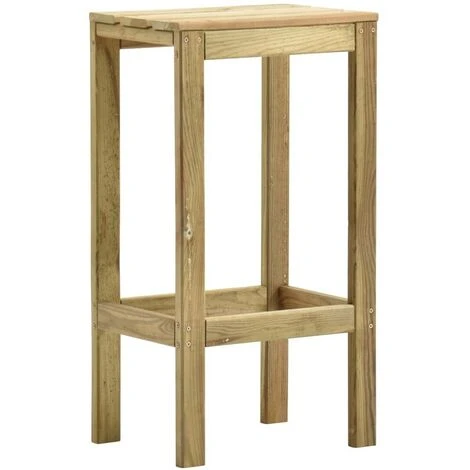 Hommoo Taburetes De Jardín 4 Unidades Madera De Pino Impregnada 2 Hommoo Taburetes De Jardín 4 Unidades Madera De Pino Impregnada - Imagen 2