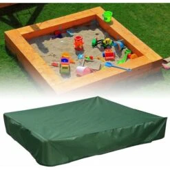 RHAFAYRE Funda Arenero 150x150 Cm Funda Impermeable Protección UV 70% Protección Para Arenero Oxford Con Cordón, Verde (150x150 Cm)