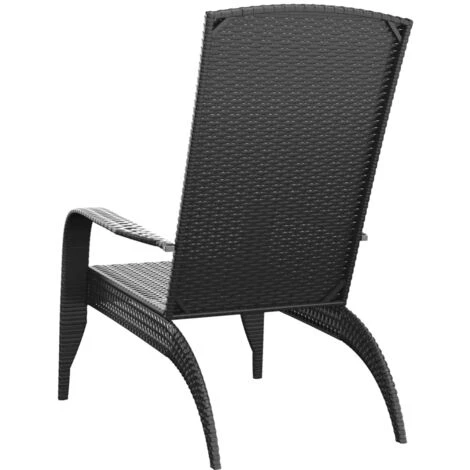 Silla De Jardín Adirondack Ratán Sintético Negro VidaXL 5 Silla De Jardín Adirondack Ratán Sintético Negro VidaXL - Imagen 5