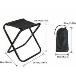 Mini Taburete Plegable, Taburete Portátil De Aluminio Para Acampar Al Aire Libre Con Bolsa De Transporte, Taburete Plegable Compacto Con Bolsa De Almacenamiento, Para Picnic, Pesca, Senderismo, Barbac -Elrincon del Jardin Tienda 88273842 4