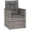 Sillón De Jardín Con Cojín Ratán Sintético Gris VidaXL