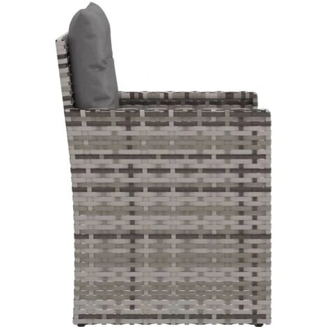Sillón De Jardín Con Cojín Ratán Sintético Gris VidaXL 5 Sillón De Jardín Con Cojín Ratán Sintético Gris VidaXL - Imagen 5