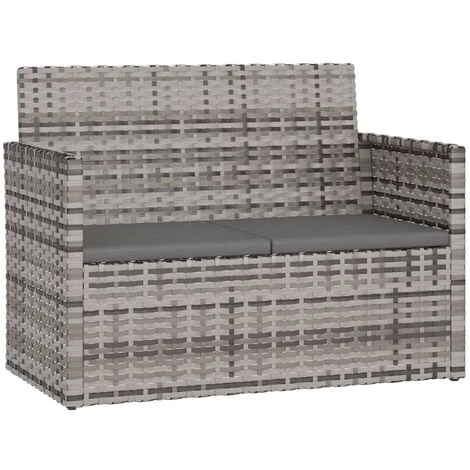 Banco De Jardín Con Cojines Ratán Sintético Gris 105 Cm VidaXL 1 Banco De Jardín Con Cojines Ratán Sintético Gris 105 Cm VidaXL