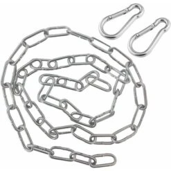 Cadena Con Dos Mosquetones, 1M Cadena De Silla Colgante De Acero Inoxidable, Cadena De Extensión De Sillas Colgantes, Kit Colgante Para Hamaca, Pilates, Equipo Interior Y Exterior - MODOU