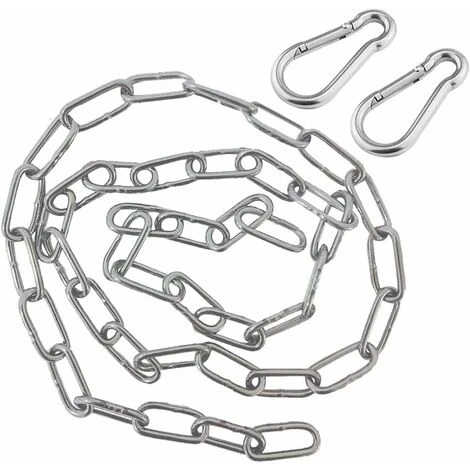 Cadena Con Dos Mosquetones, 1M Cadena De Silla Colgante De Acero Inoxidable, Cadena De Extensión De Sillas Colgantes, Kit Colgante Para Hamaca, Pilates, Equipo Interior Y Exterior - MODOU 1 Cadena Con Dos Mosquetones, 1M Cadena De Silla Colgante De Acero Inoxidable, Cadena De Extensión De Sillas Colgantes, Kit Colgante Para Hamaca, Pilates, Equipo Interior Y Exterior - MODOU